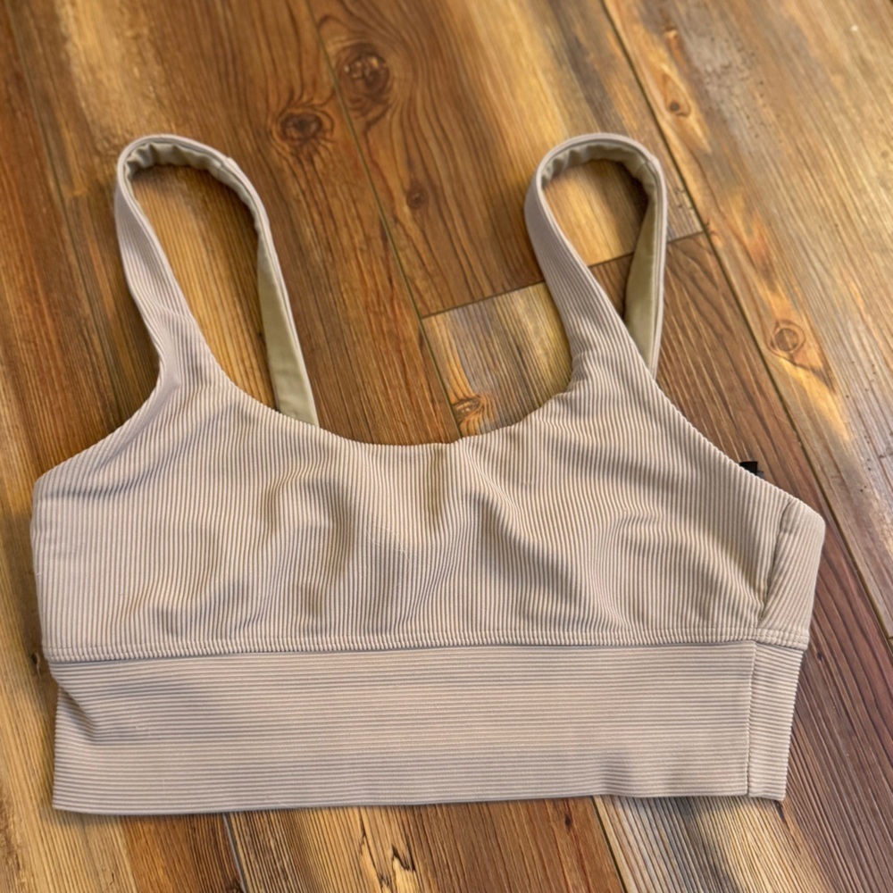 Beach Riot - Small Ribbed Beige Bralette